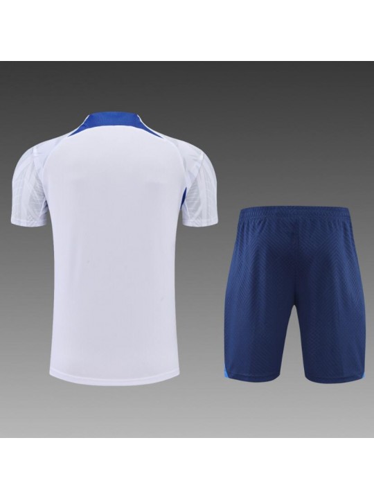 Camiseta France Training Suit Short Sleeve Kit White Blue 2022 