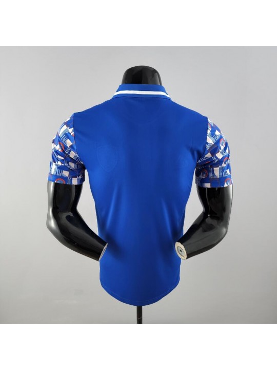 Camiseta Polo Arsenal Blue and White Plaid 22/23