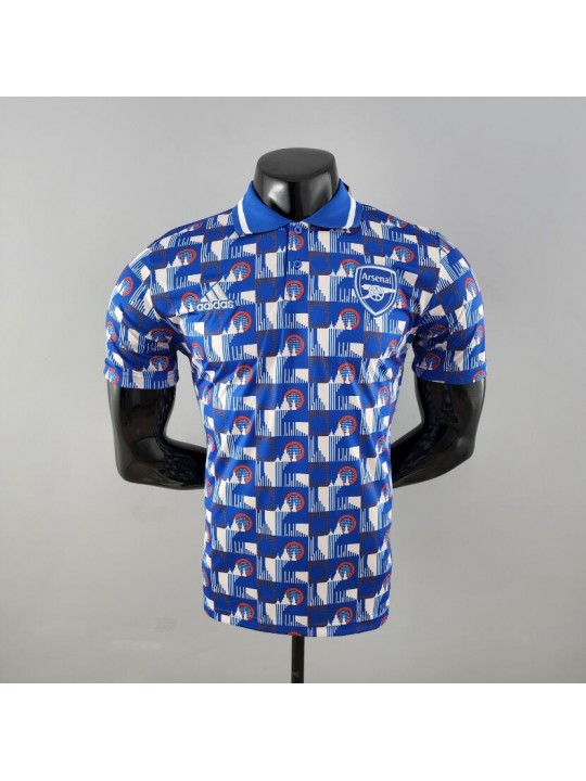Camiseta Polo Arsenal Blue and White Plaid 22/23
