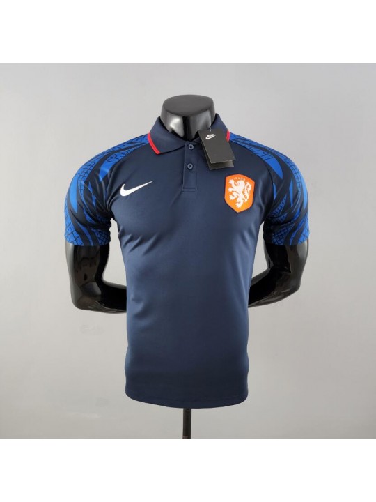 Camiseta Polo Netherlands Royal Blue 2022