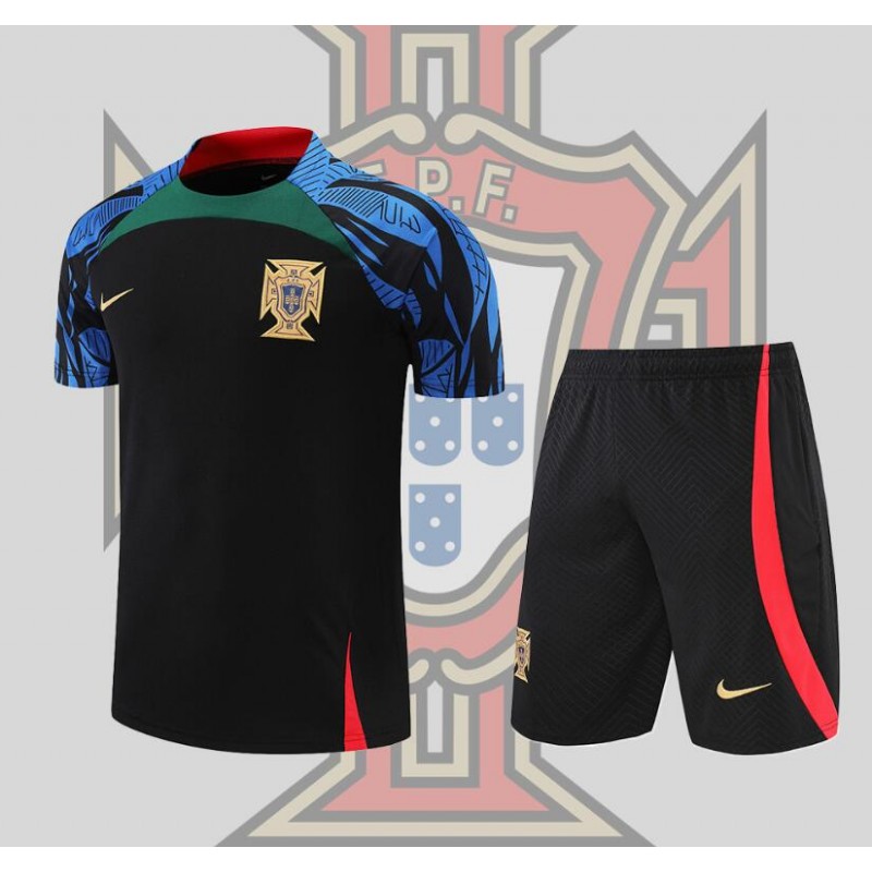 Camiseta Portugal Training Suit Short Sleeve Kit Black 2022