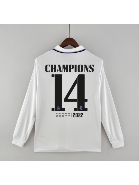 Camiseta REAL MADRID Campeones 14 Primera Equipación Blanca 22/23 ML