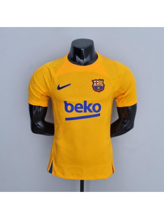 Camiseta 22/23 Versión Jugador Barcelona Training Kit Amarillo