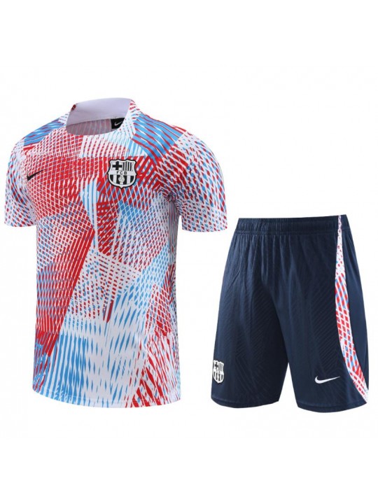 Camiseta Barcelona FC Pre-Match 23/24 Blanco + Pantalones