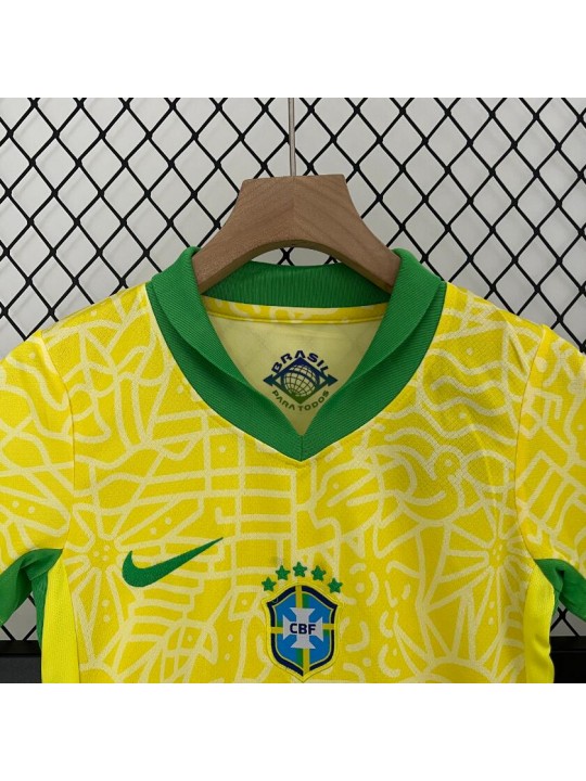 Camiseta Brasil Primera Equipación 2024 Niño
