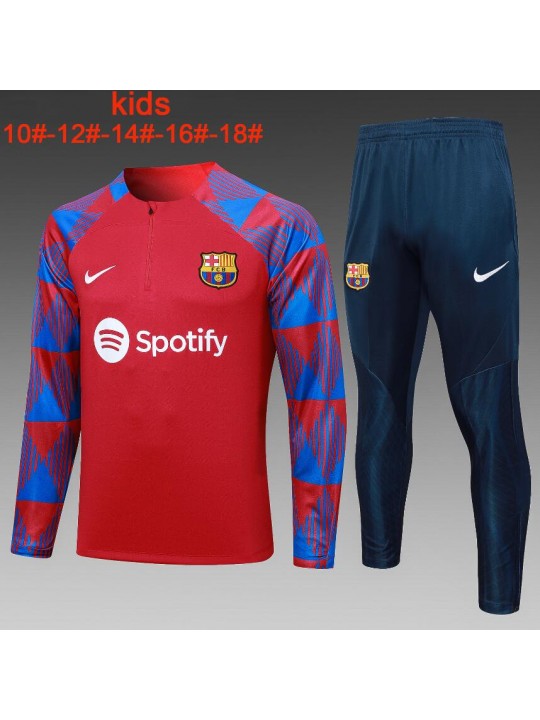 Sudadera Fc Barcelona Training 23/24 Rojo Niño + Pantalones