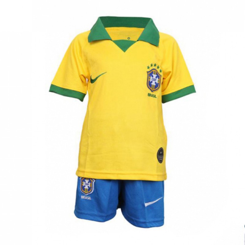 Camiseta Brasil Primera Equipación 2019 Niño Kit