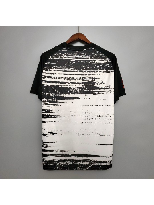 Camiseta Pre Train Real Madrid Hombre - Blanco Y Negro