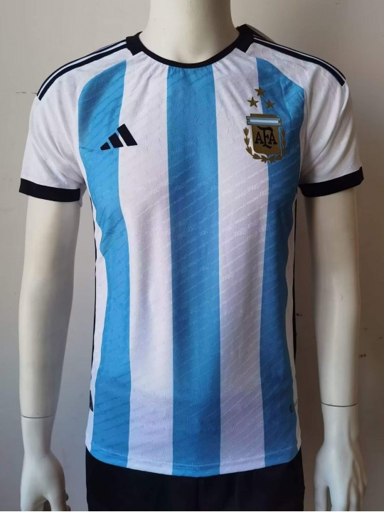 Camiseta Argentina Primera Equipación Authentic World Cup 2022 3 Estrellas