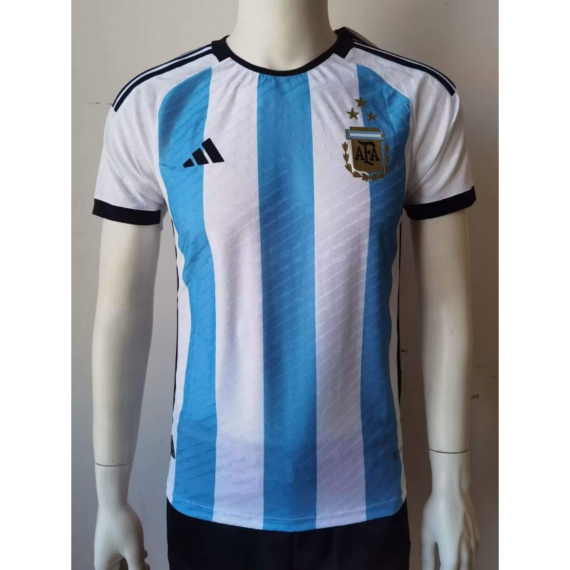 Camiseta Argentina Primera Equipación Authentic World Cup 2022 3 Estrellas