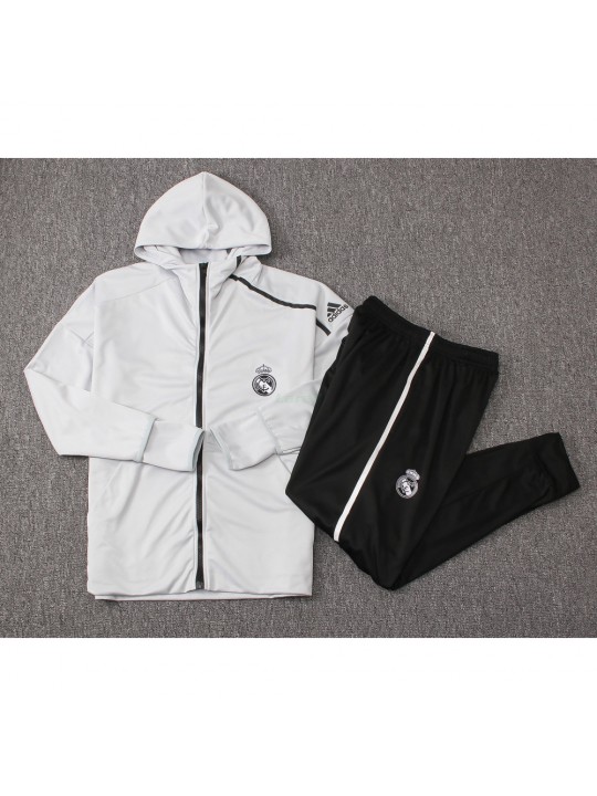 Chándal Real Madrid 2018/2019 Con Capucha Gris Plata