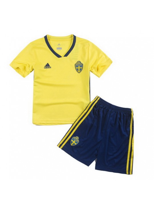 Camiseta Suecia Primera Equipación 2018 Niño