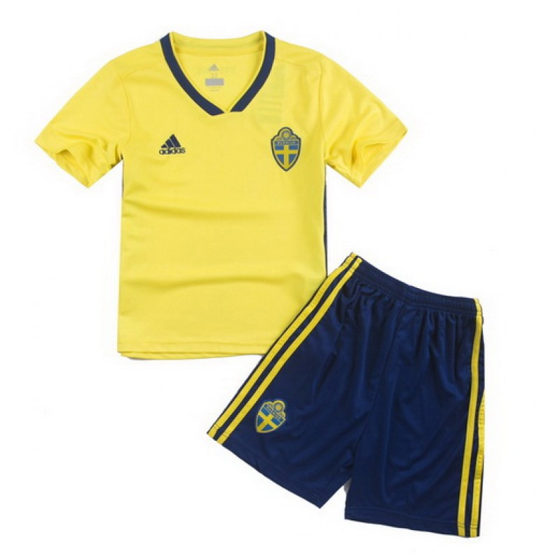 Camiseta Suecia Primera Equipación 2018 Niño
