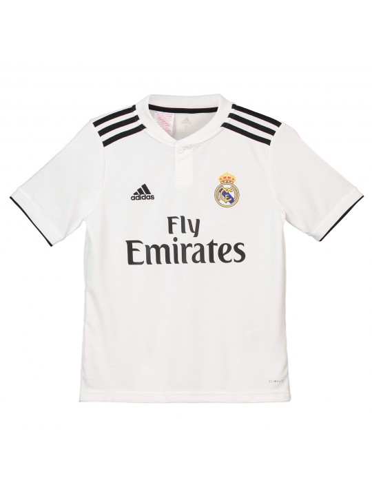 Camisetas Primera equipación del Real Madrid 2018-19 para niños
