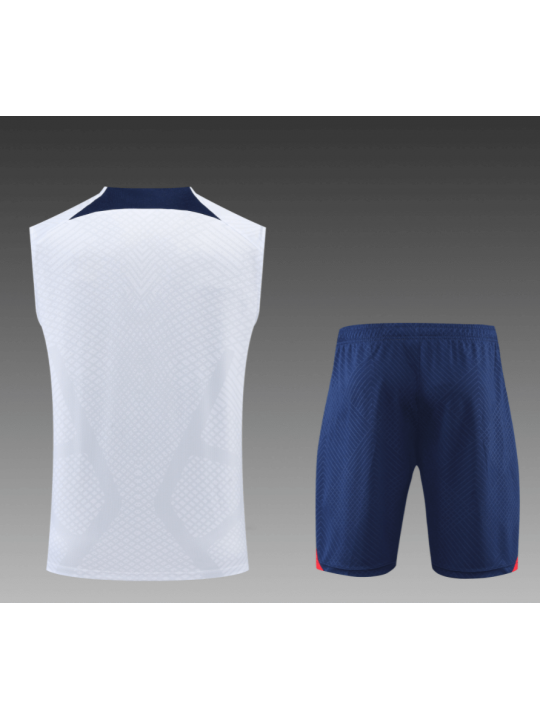 Camiseta De Fútbol Sin Mangas PSG Pre-Match 22/23 Blanca + Pantalones