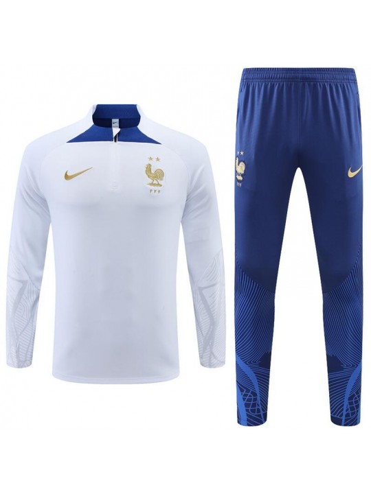 Sudadera Entrenamiento FC Francia Blanco 22/23 Niño