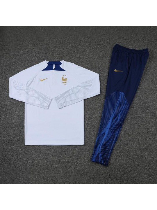 Sudadera Entrenamiento FC Francia Blanco 22/23 Niño