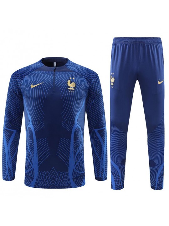 Sudadera Entrenamiento FC Francia Azul Real 22/23 Niño