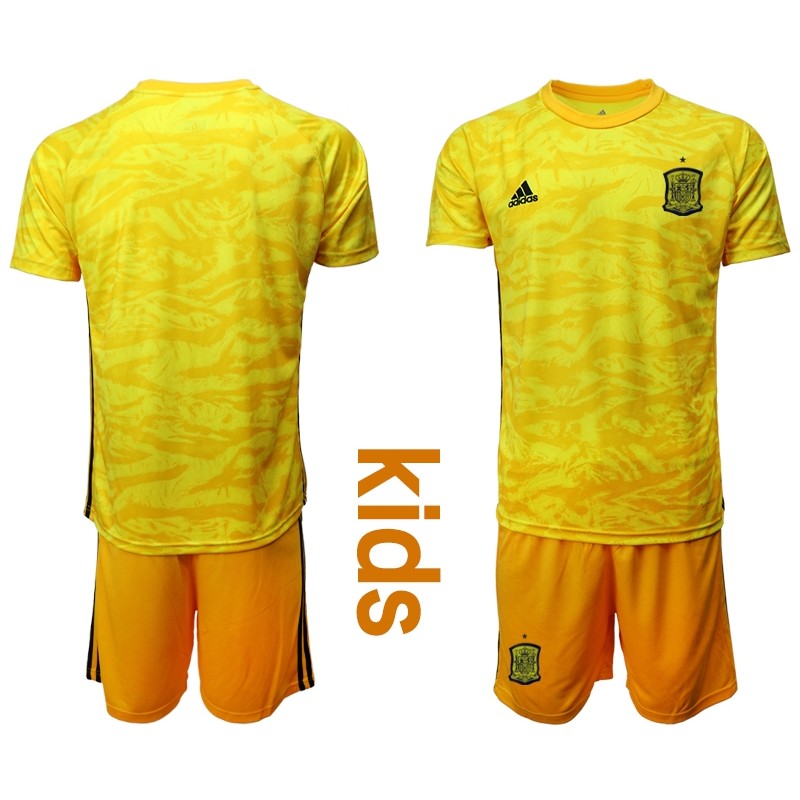 Camiseta España Portero en Amarilla 2020 Edición Copa De Europa Nino
