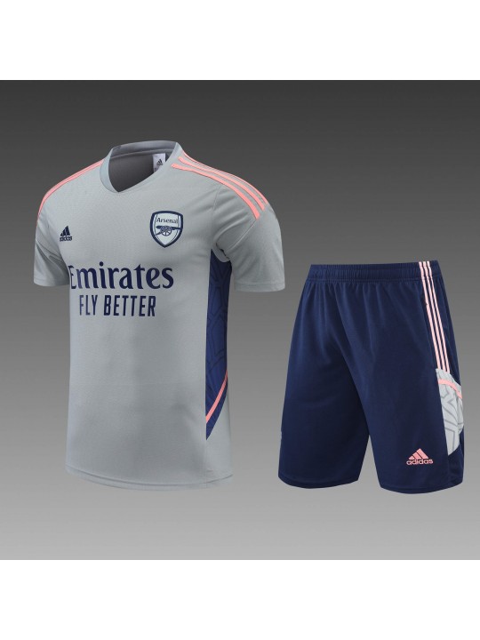 Camiseta 22/23 Arsenal Conjunto De Entreno Manga Corta Gris KIT