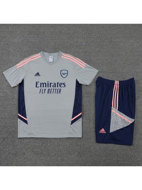 Camiseta 22/23 Arsenal Conjunto De Entreno Manga Corta Gris KIT