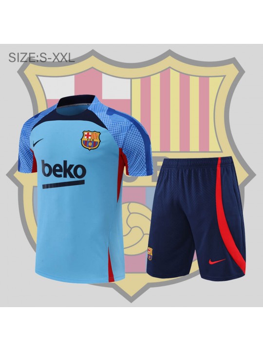 Camiseta 22/23 Barcelona Entreno Equipacion Manga Corta Azul