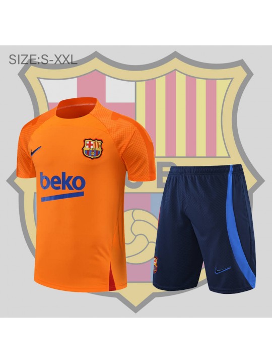 Camiseta 22/23 Barcelona Entreno Equipacion Manga Corta Naranja