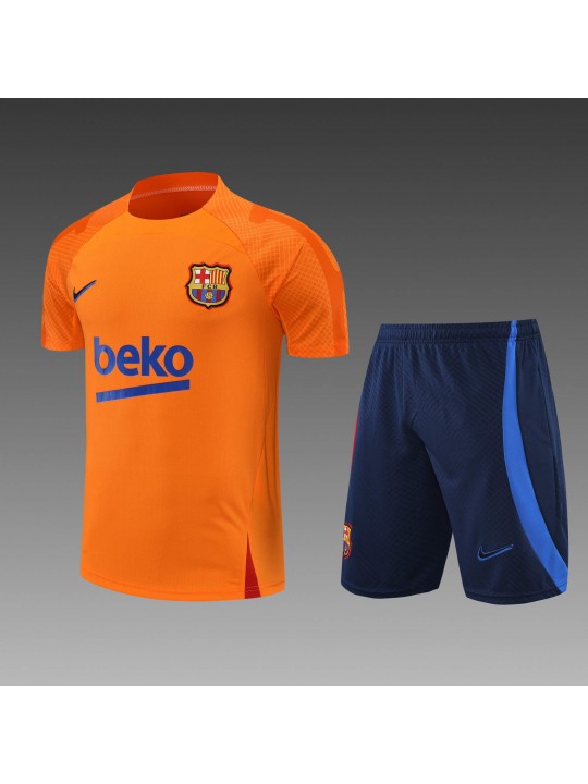 Camiseta 22/23 Barcelona Entreno Equipacion Manga Corta Naranja