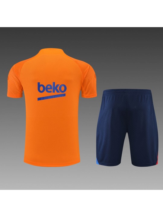 Camiseta 22/23 Barcelona Entreno Equipacion Manga Corta Naranja