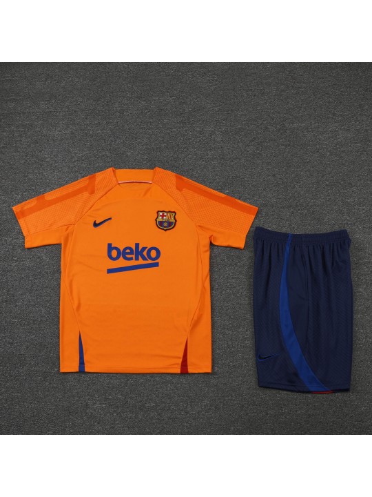 Camiseta 22/23 Barcelona Entreno Equipacion Manga Corta Naranja