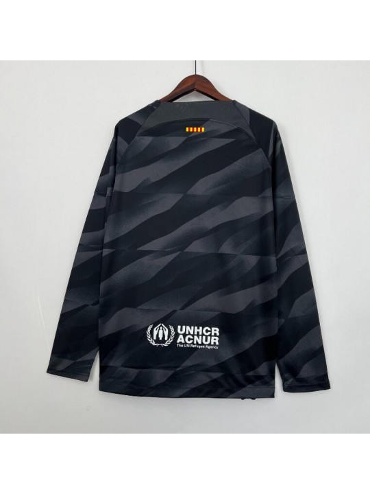 Camiseta Barcelona Fc Portero Negra 2023-2024 ML