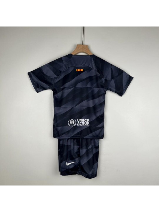 Camiseta Barcelona Fc Portero Negra 2023-2024 Niño