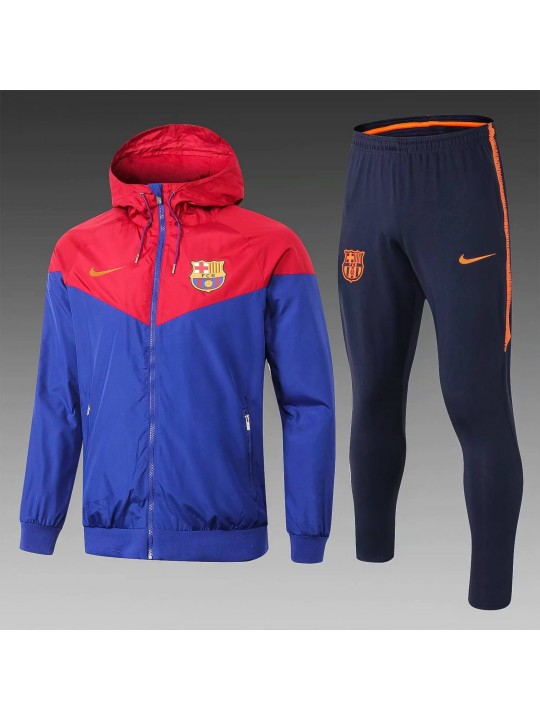 CHAQUETA CON CAPUCHA BARCELONA WINDRUNNER AZUL/ROJA