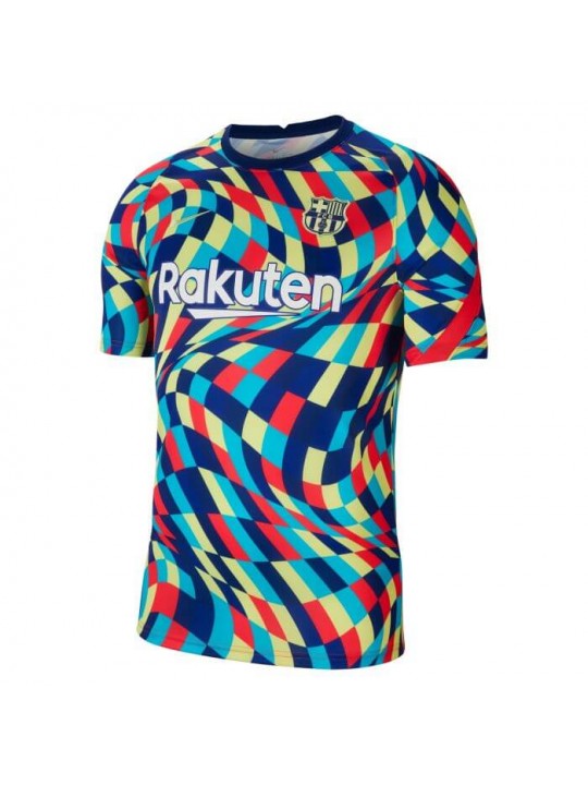 Camiseta De Calentamiento Fc Barcelona 2020/2021 Azul