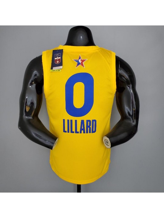Camiseta 2021 LILLARD#0 All-Star Yellow