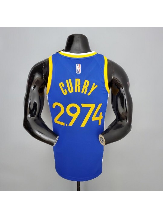 Camiseta 75th Anniversary Curry #2974 Warriors Blue