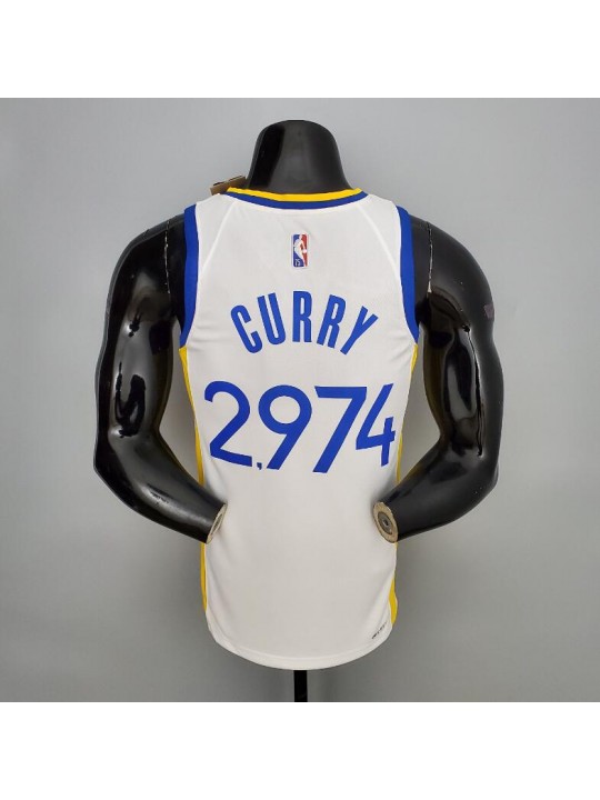 Camiseta 75th Anniversary Curry #2974 Warriors White