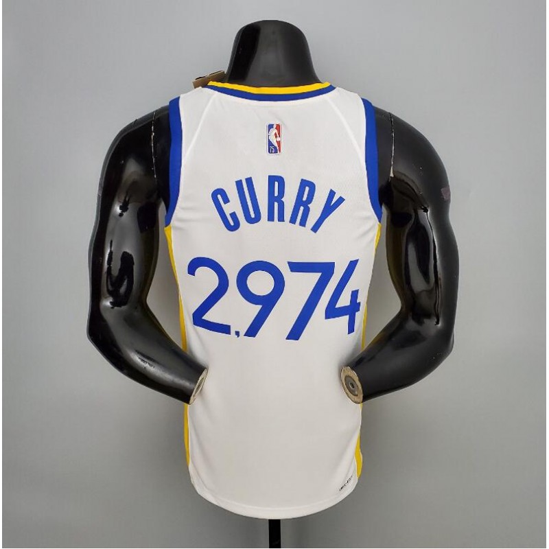 Camiseta 75th Anniversary Curry #2974 Warriors White