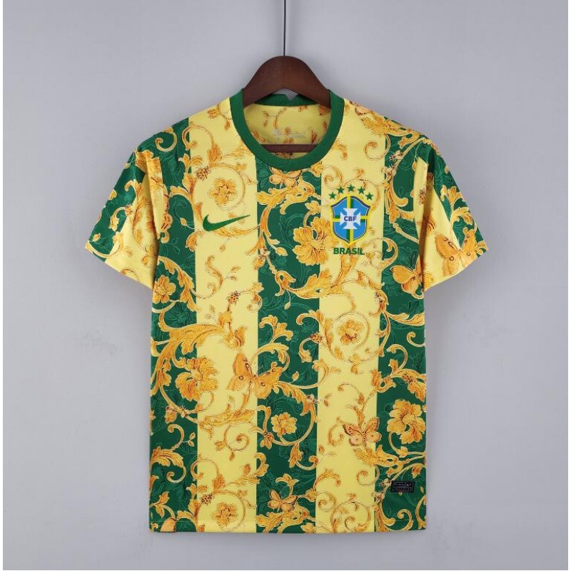 Camiseta Brasil special edition yellow green flower 2022