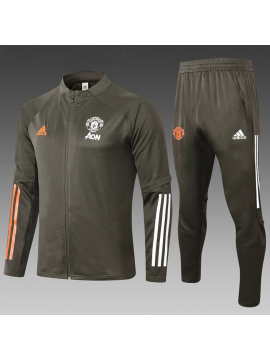 Chandal Entrenamiento Fc Manchester United 2021 Ejercito Verde Niño