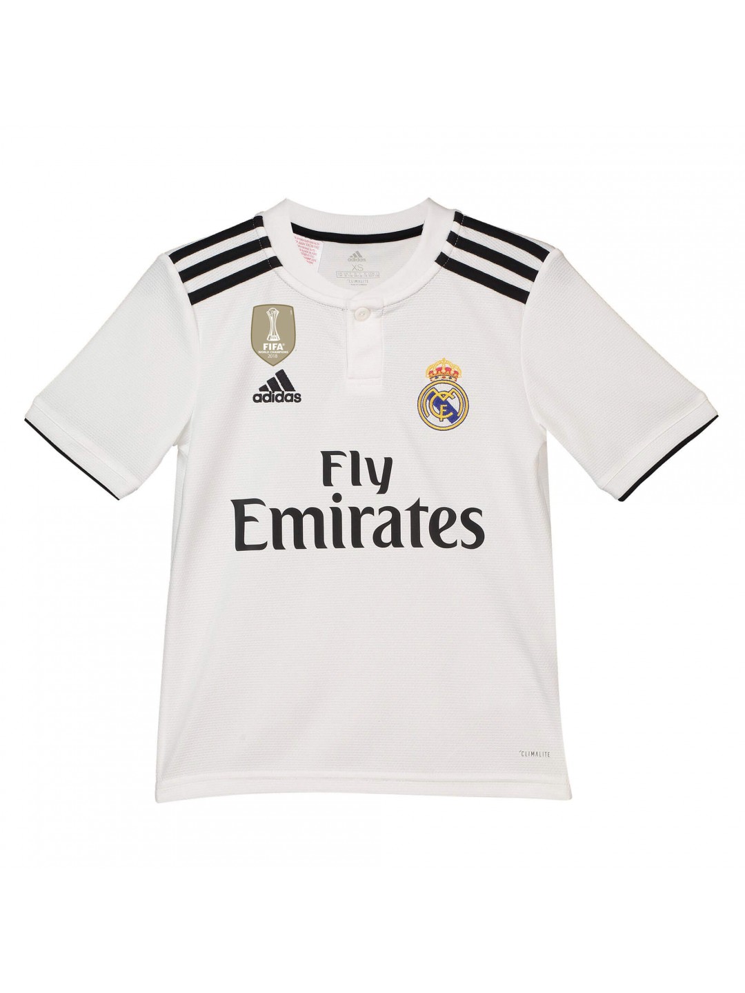 la Primera equipación del Real Madrid 2018-19 para niños