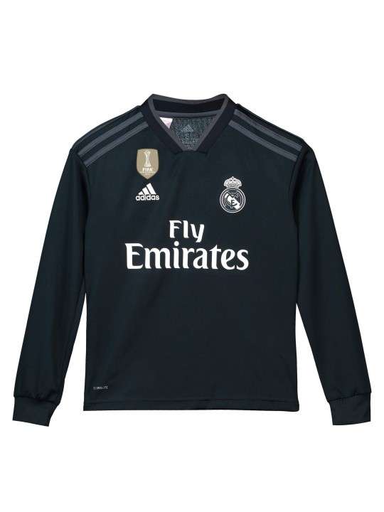 Camiseta de la Segunda equipación del Real Madrid 2018-19 de manga larga para niños