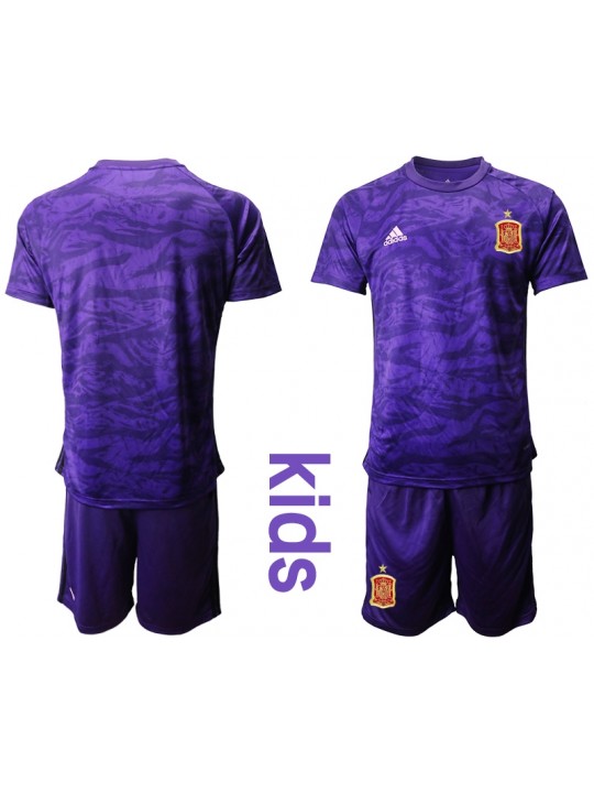Camiseta España Portero en Púrpura 2020 Edición Copa De Europa Nino