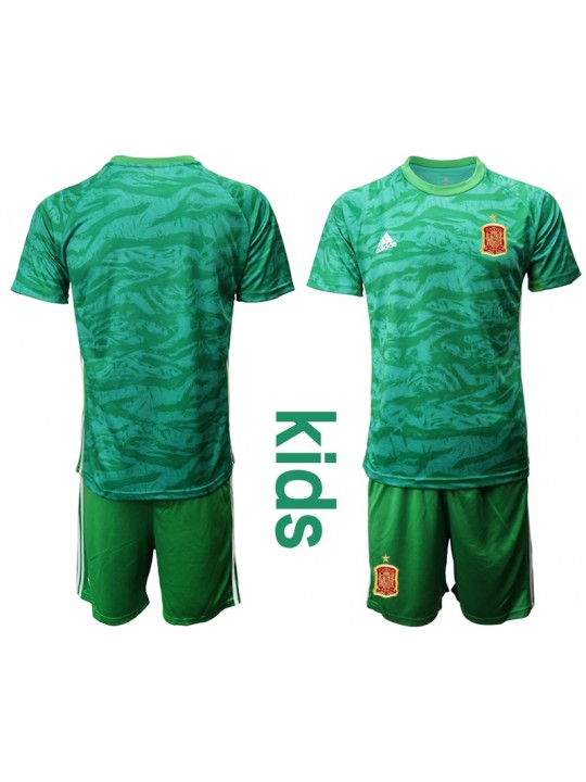 Camiseta España Portero en Verde 2020 Edición Copa De Europa Nino