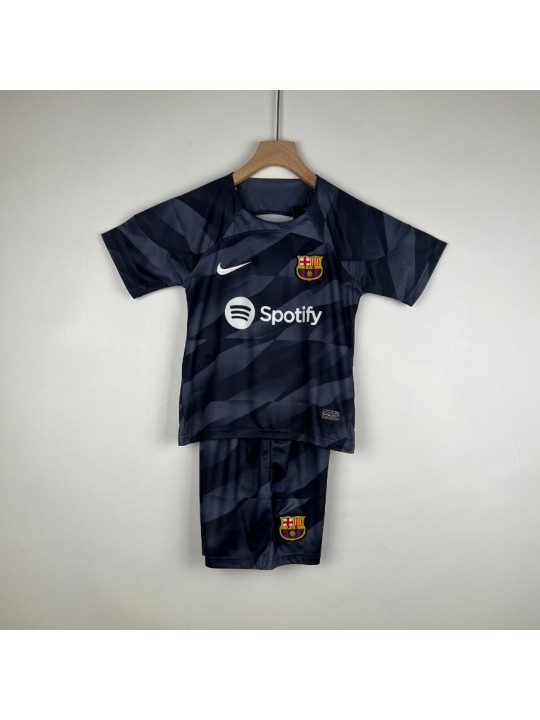 Camiseta Barcelona Fc Portero Negra 2023-2024 Niño