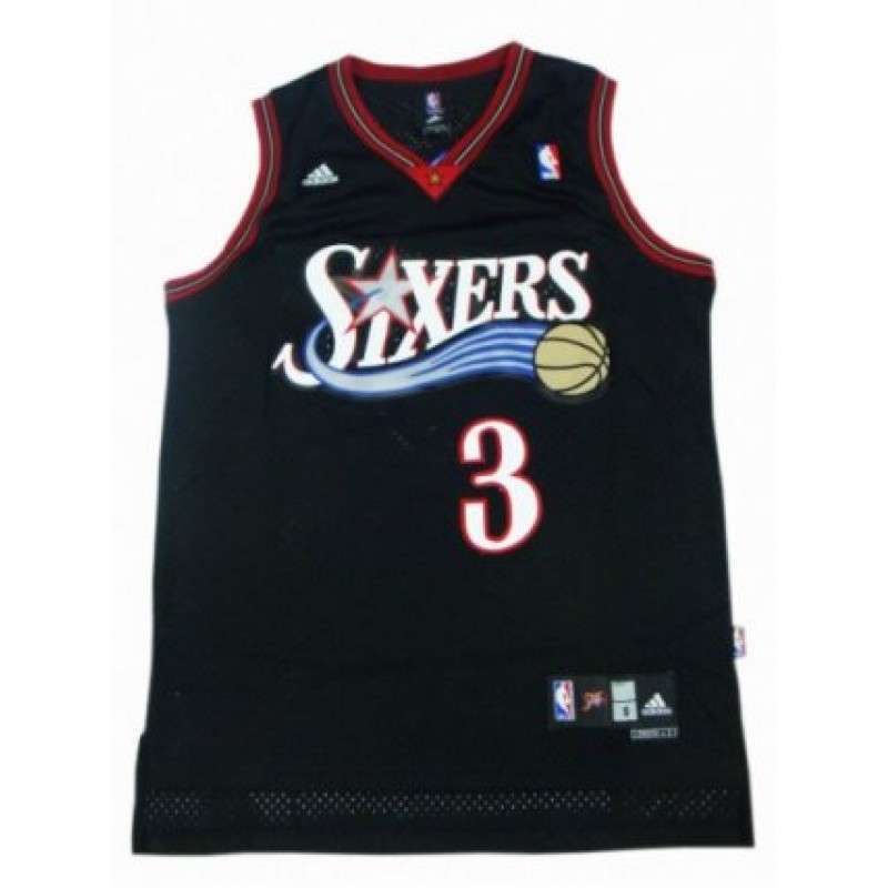Camisetas Allen Iverson, Philadelphia 76ers [Negro]