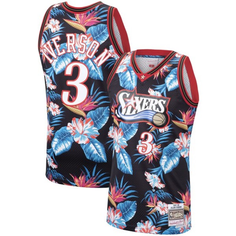 Camisetas Allen Iverson, Philadelphia 76ers - Mitchell & Ness Floral Pack
