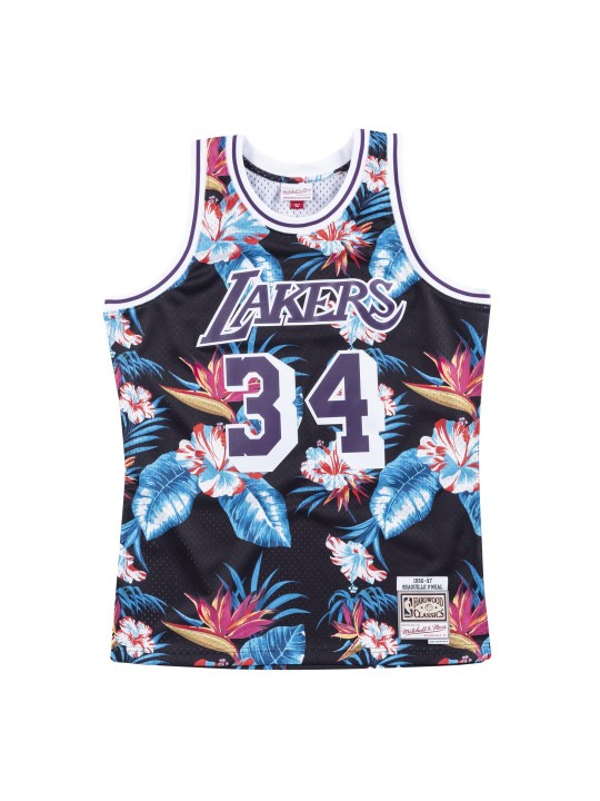 Camisetas Shaquille O'Neal, Los Angeles Lakers - Mitchell & Ness Floral Pack