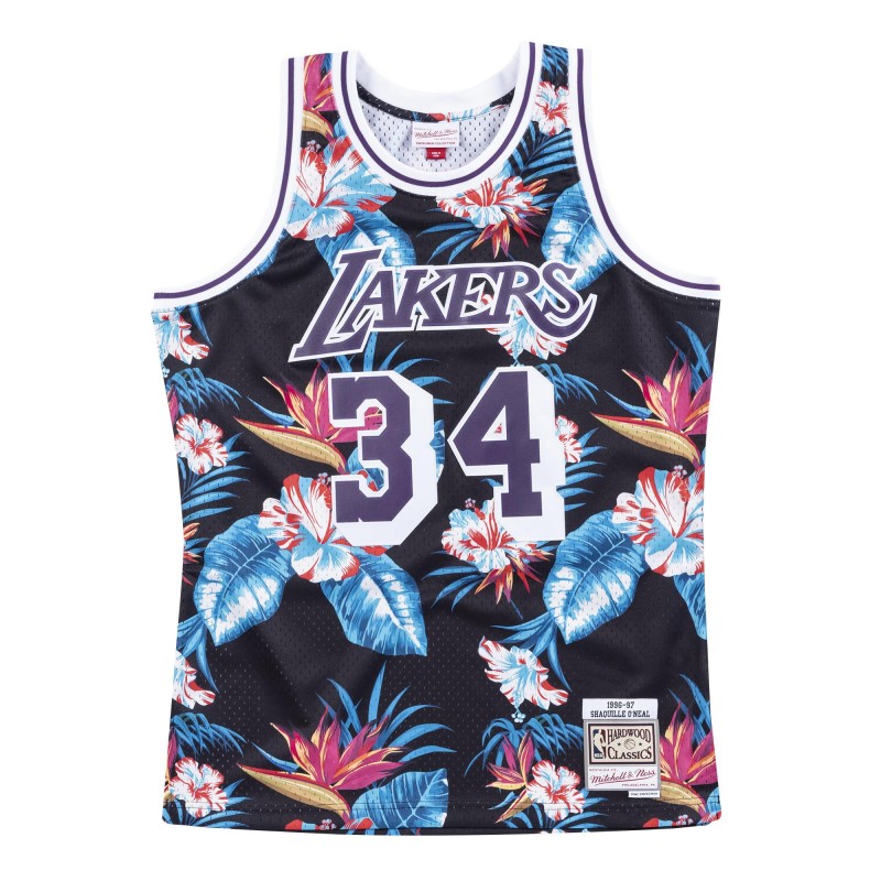 Camisetas Shaquille O'Neal, Los Angeles Lakers - Mitchell & Ness Floral Pack