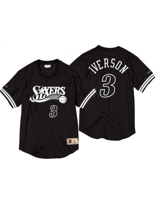 Camisetas Allen Iverson, Philadelphia 76ers - Mitchell & Ness Black & White